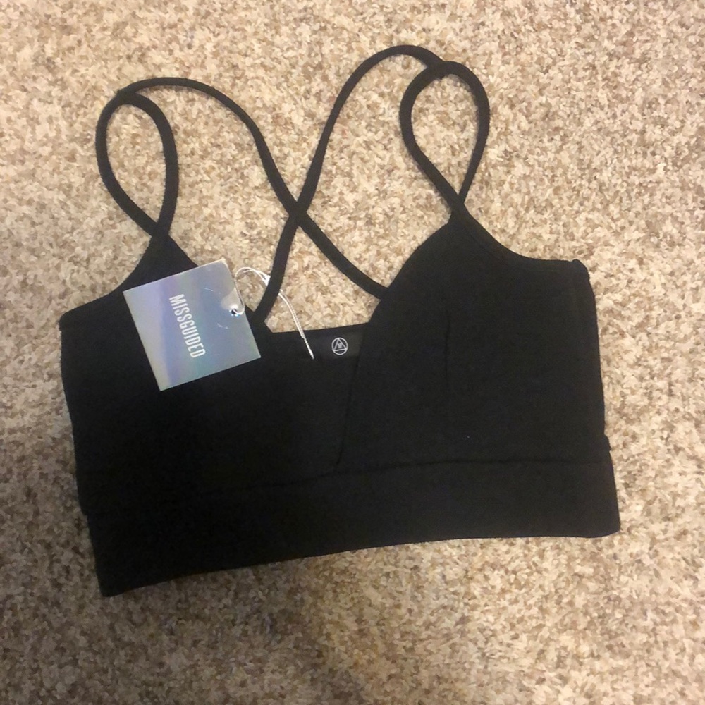 Missguided cross strap detail bralet